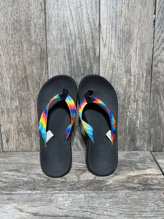 Chaco Other - Chaco Chillos Rainbow Tie Dye flip Flop Sandals Men's Size 10